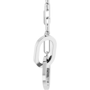 14K White Gold Interlocking Oval 16" Necklace