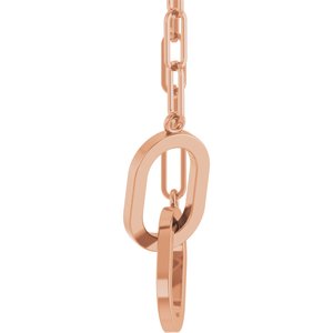 14K Rose Gold Interlocking Oval 16" Necklace