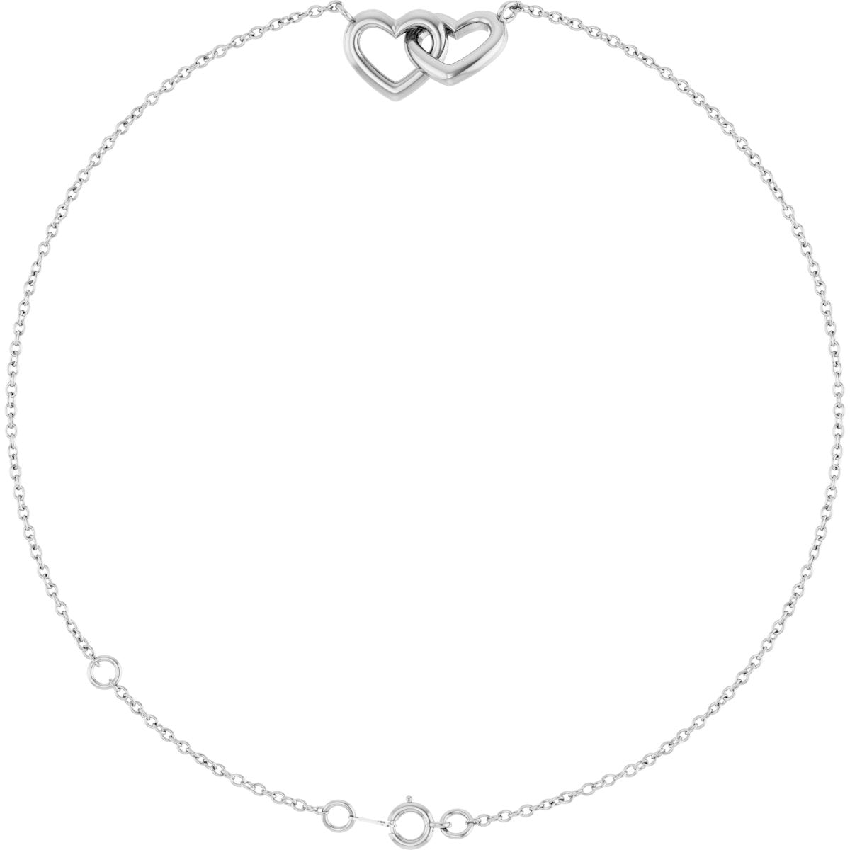 Interlocking Hearts Link Bracelet - Sterling Silver - Series BRC993
