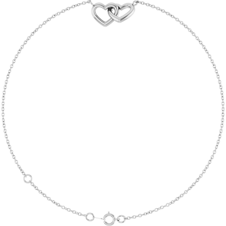 Interlocking Hearts Link Bracelet - Sterling Silver - Series BRC993