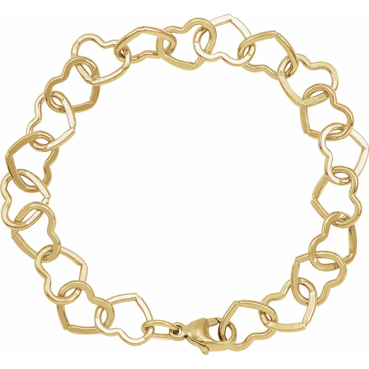 9 mm Heart Chain Bracelet (9 Mm / 7 In) - gallery - Series CH1259