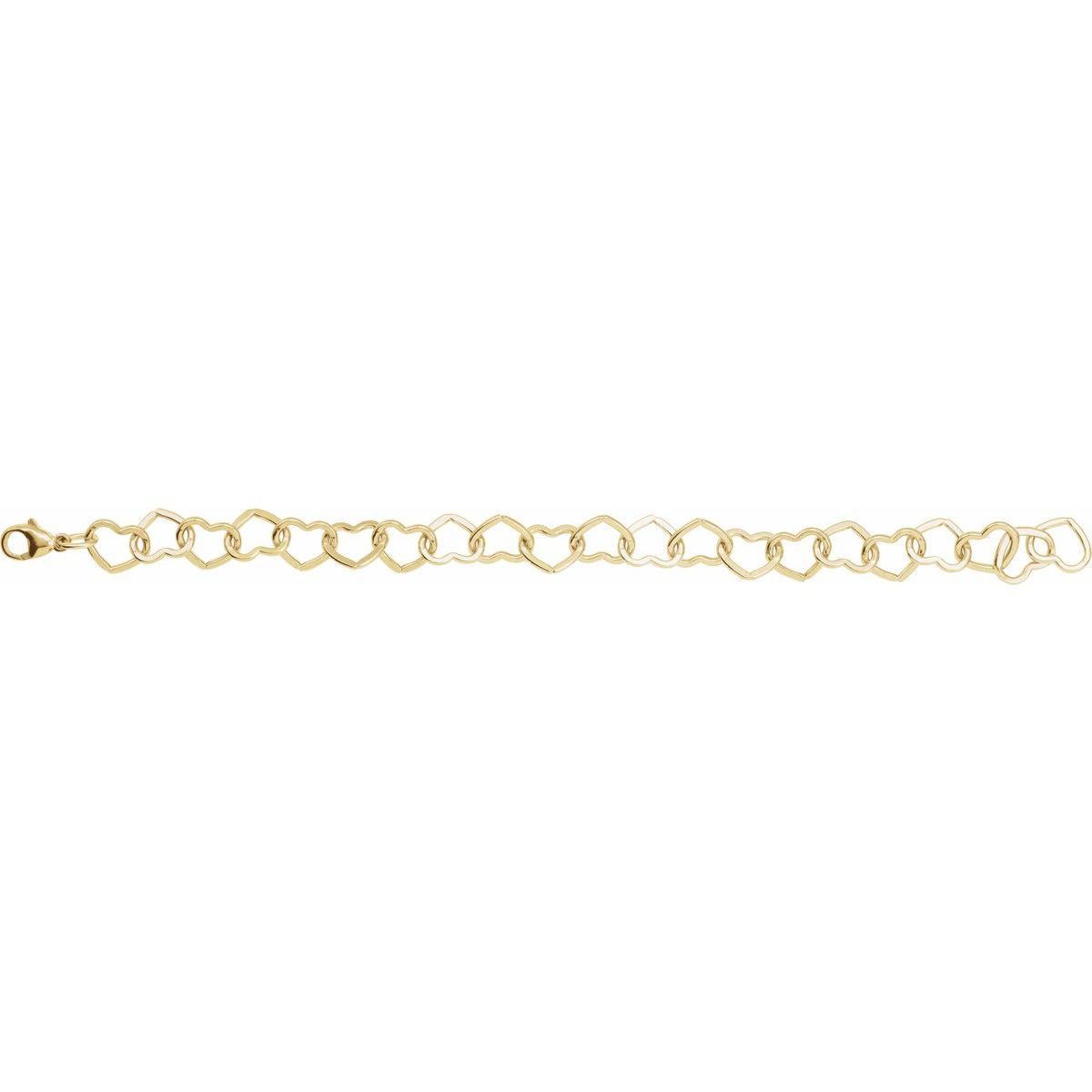 9 mm Heart Chain Bracelet (9 Mm / 7 In) - gallery - Series CH1259