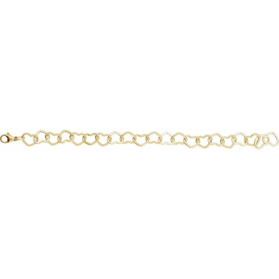 9 mm Heart Chain Bracelet (9 Mm / 7 In) - gallery - Series CH1259