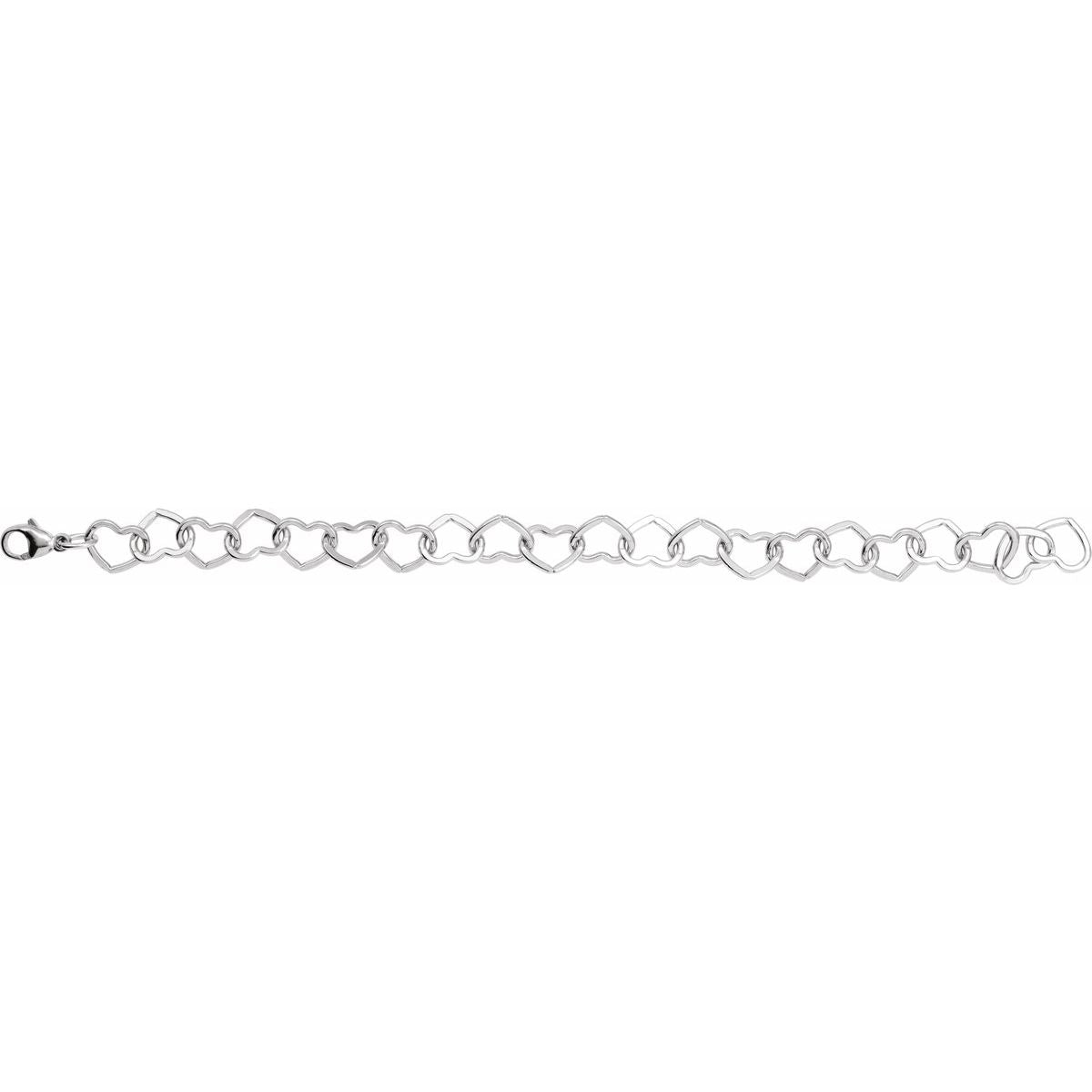 9 mm Heart Chain Bracelet (9 Mm / 7 In) - gallery - Series CH1259