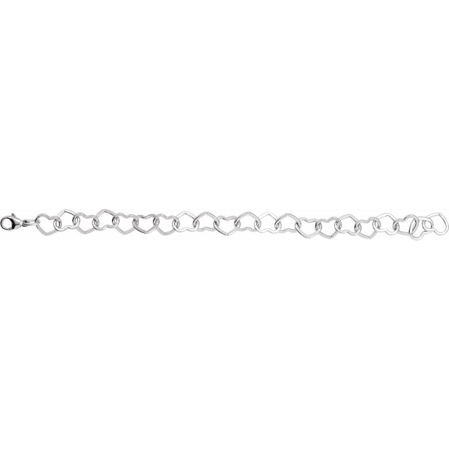 9 mm Heart Chain Bracelet (9 Mm / 7 In) - gallery - Series CH1259
