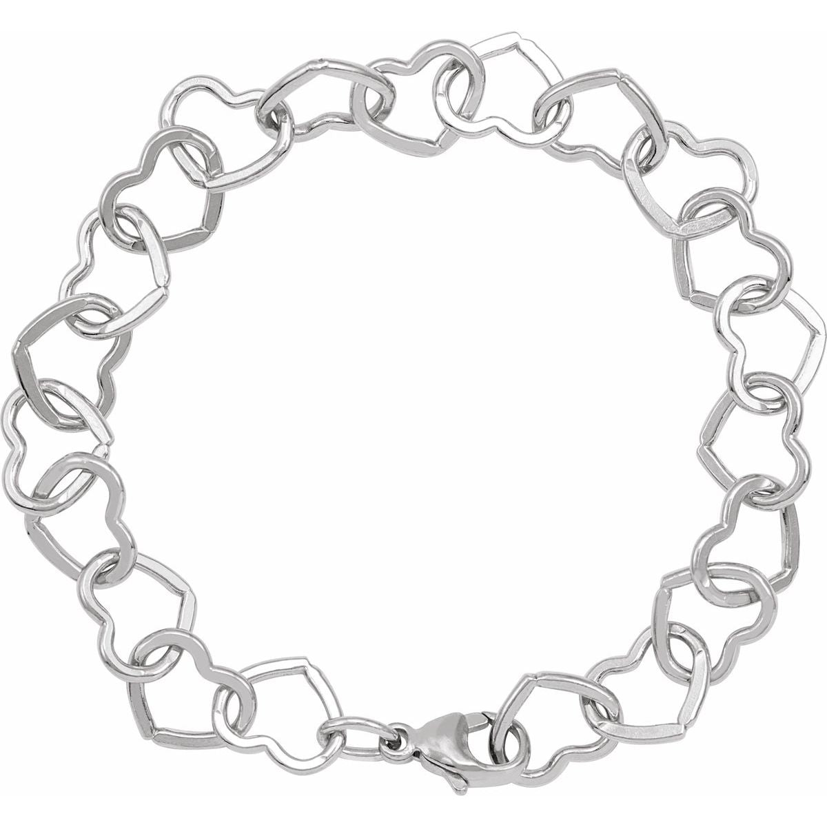 9 mm Heart Chain Bracelet (9 Mm / 7 In) - gallery - Series CH1259
