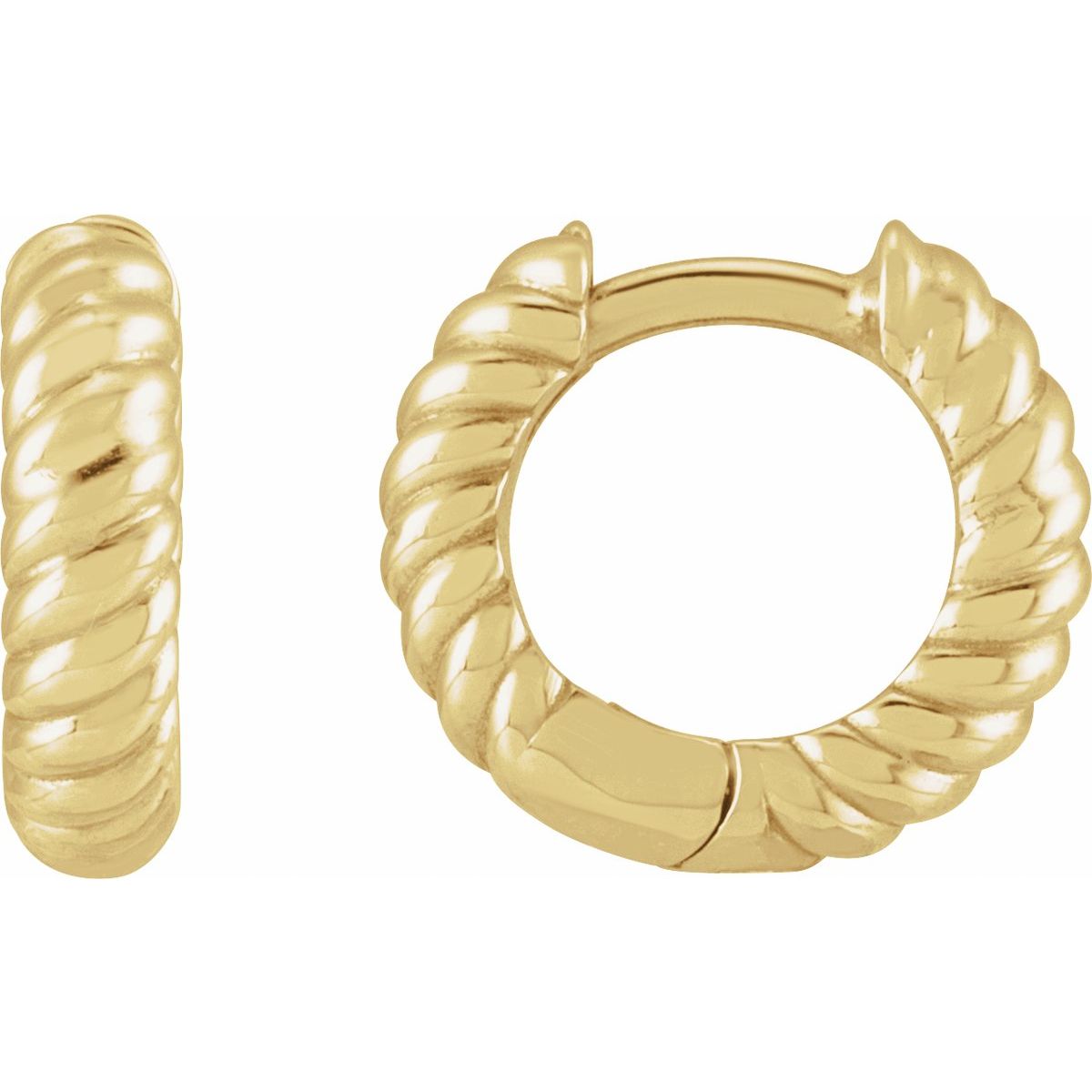 Rope Huggie Hoop Earrings (15 Mm)