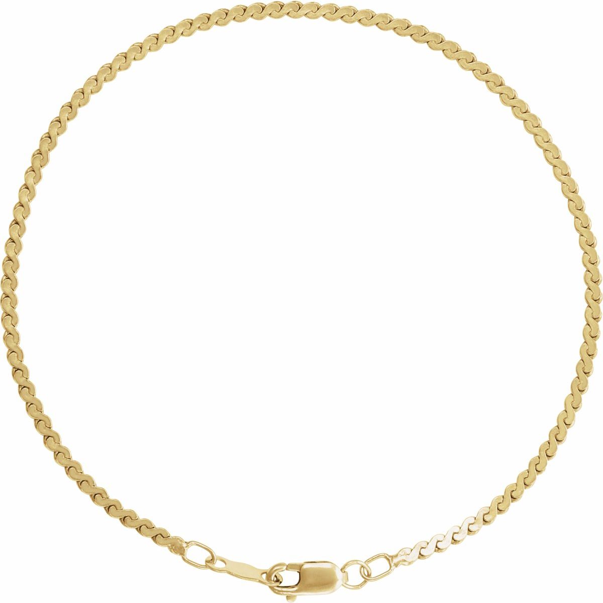 1.7 mm Serpentine Chain Bracelet (1.7 Mm / 7 In) - gallery - Series CH902