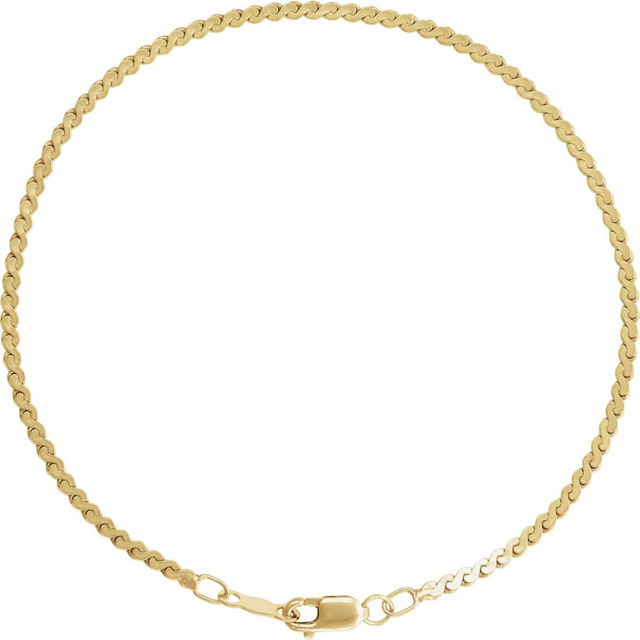 1.7 mm Serpentine Chain Bracelet (1.7 Mm / 7 In) - gallery - Series CH902