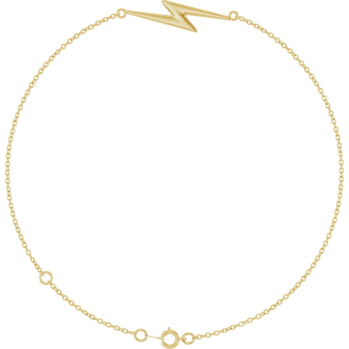 Lightning Bolt Link Bracelet - 14K Yellow Gold - Series BRC992