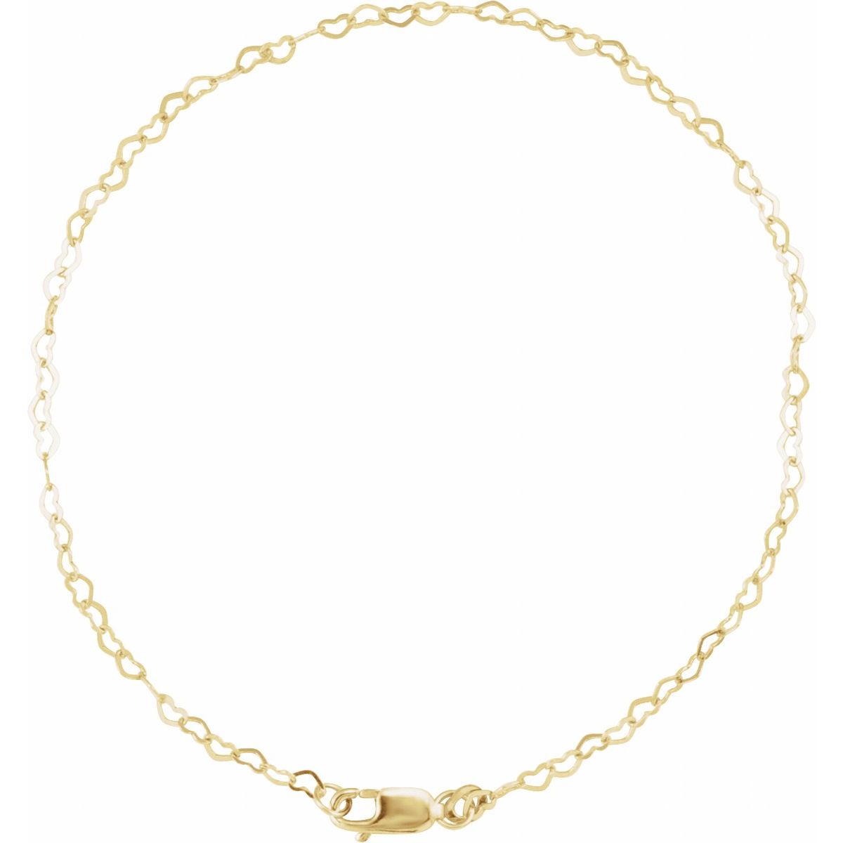 1.9 mm Heart Chain Bracelet (1.9 Mm / 7 In) - gallery - Series CH1255