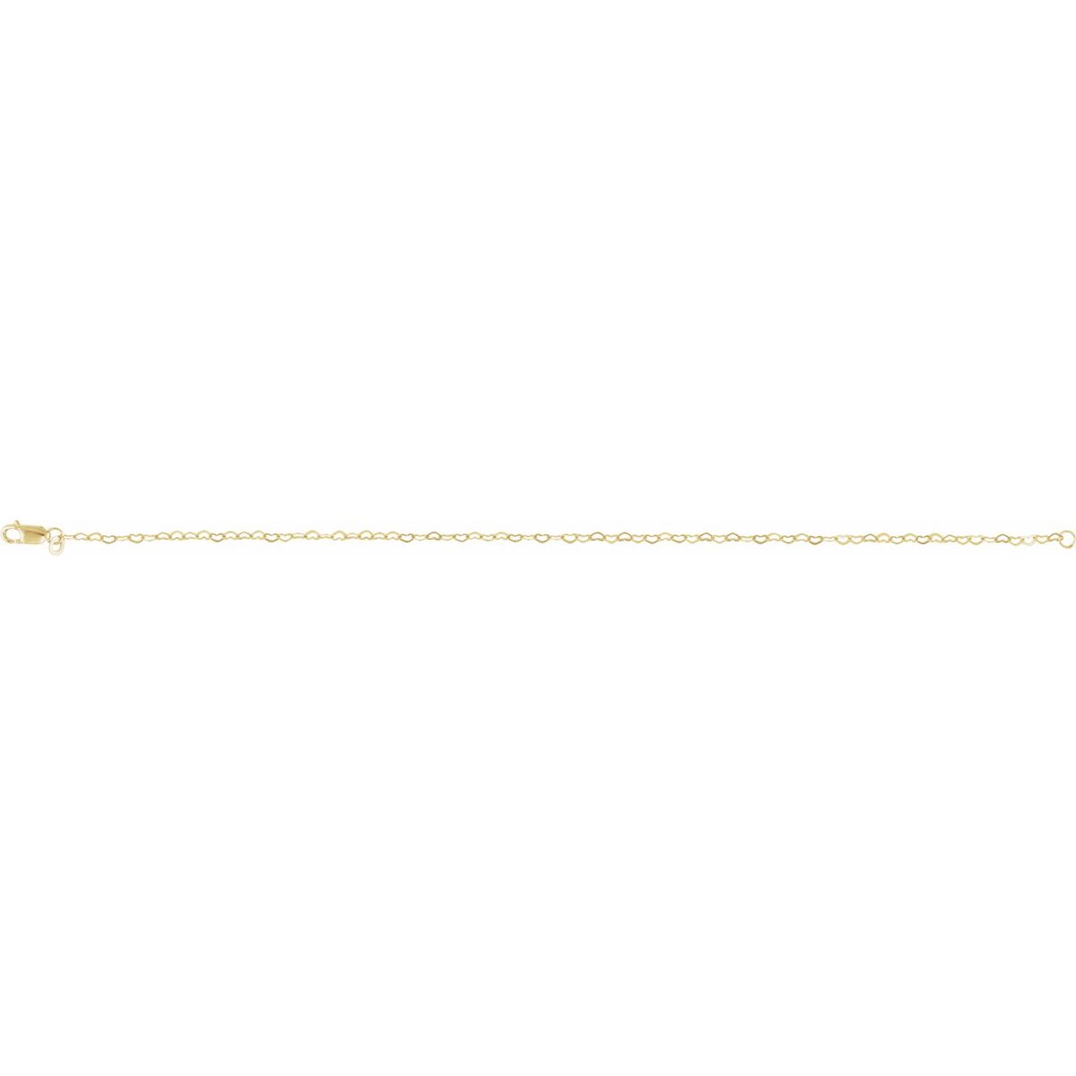 1.9 mm Heart Chain Bracelet (1.9 Mm / 7 In) - gallery - Series CH1255