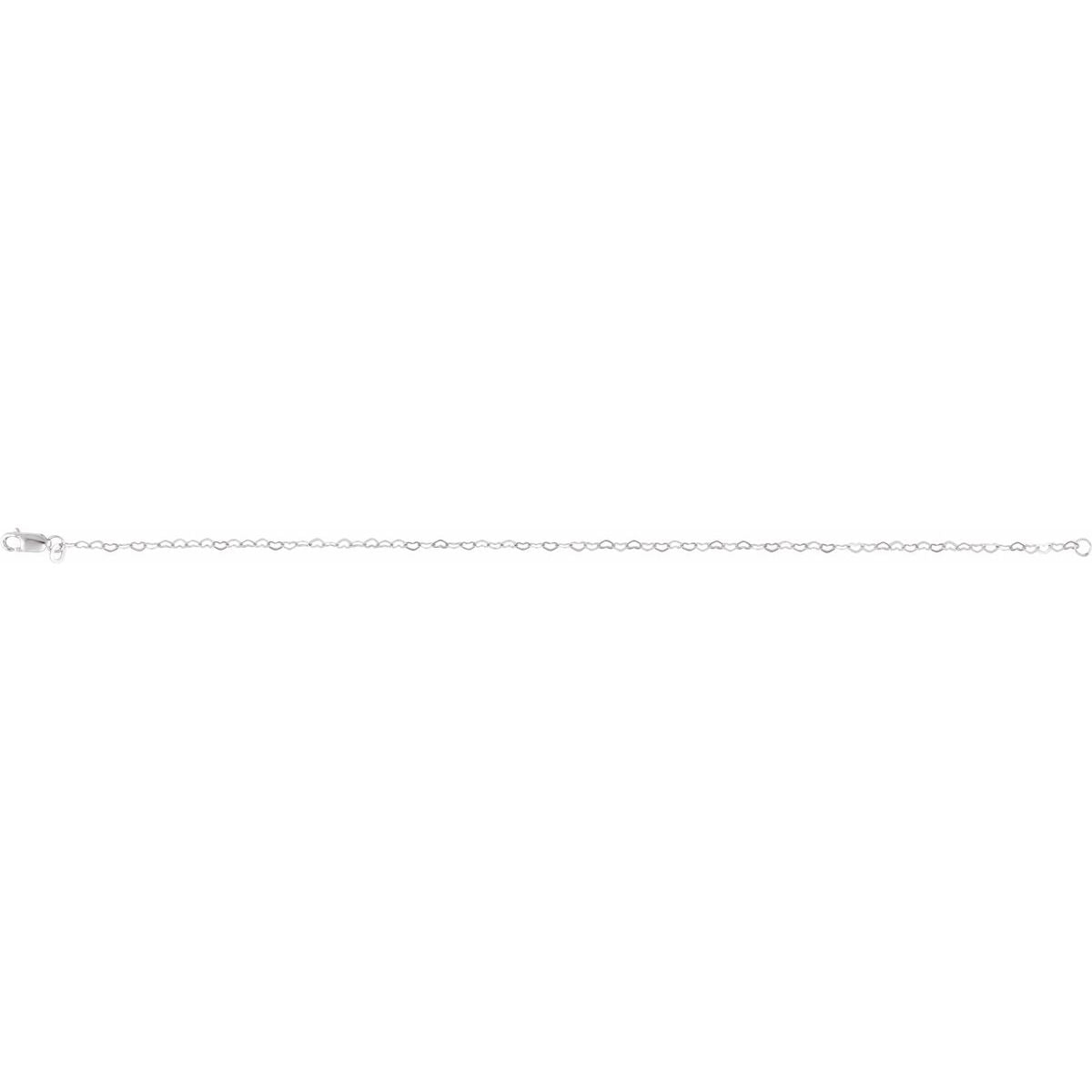 1.9 mm Heart Chain Bracelet (1.9 Mm / 7 In) - gallery - Series CH1255