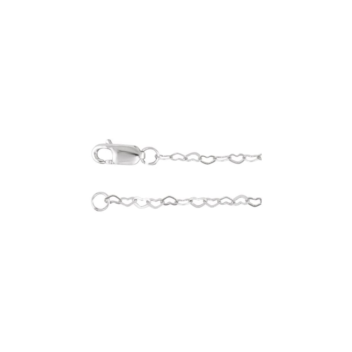1.9 mm Heart Chain Bracelet (1.9 Mm / 7 In) - 14K White Gold - Series CH1255