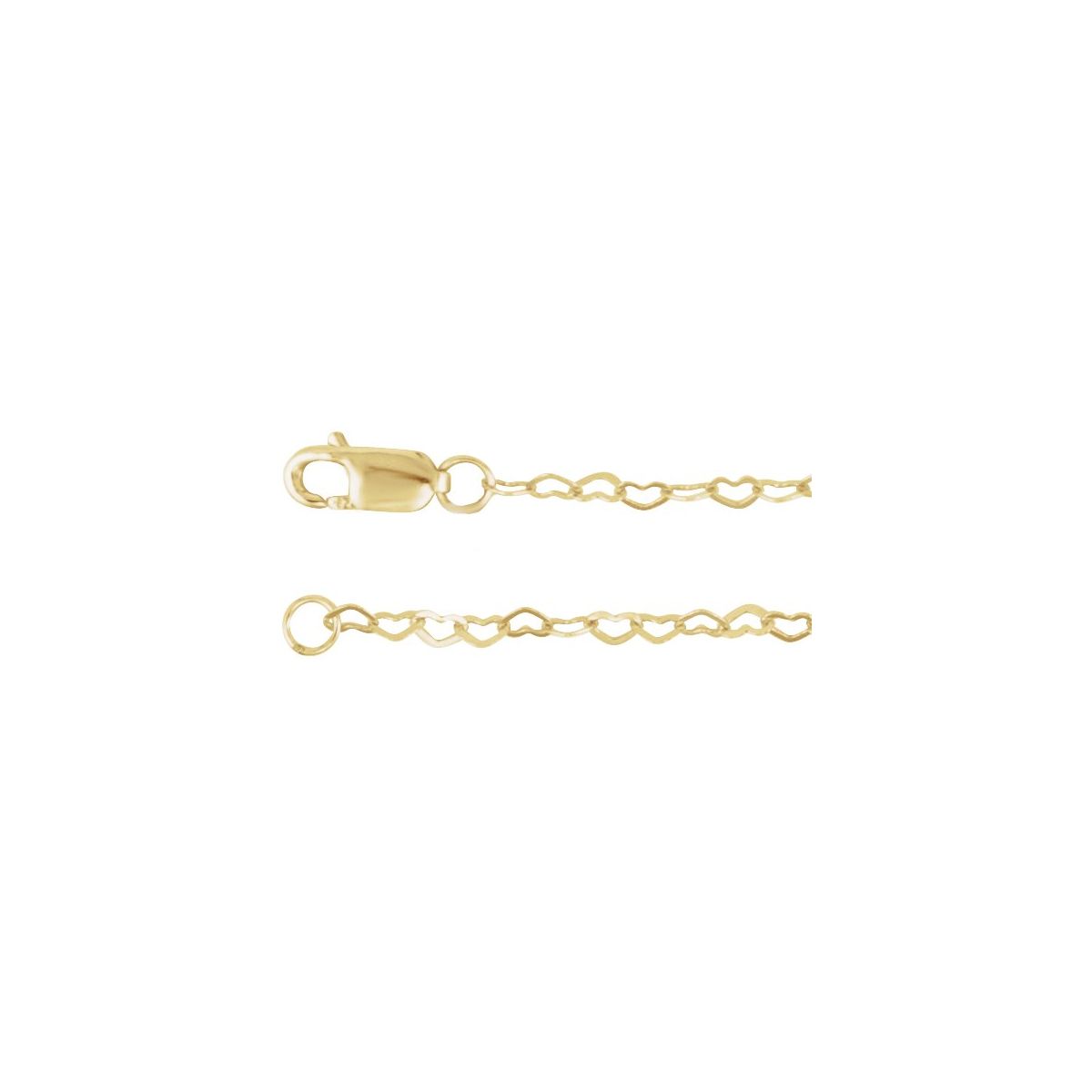 1.9 mm Heart Chain Bracelet (1.9 Mm / 7 In) - 14K Yellow Gold - Series CH1255