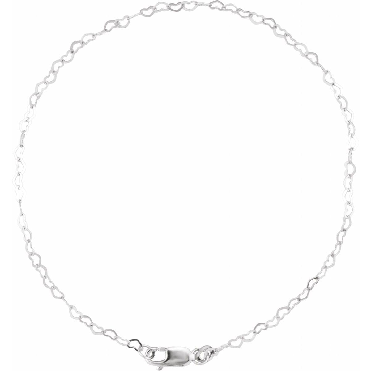 1.9 mm Heart Chain Bracelet (1.9 Mm / 7 In) - gallery - Series CH1255