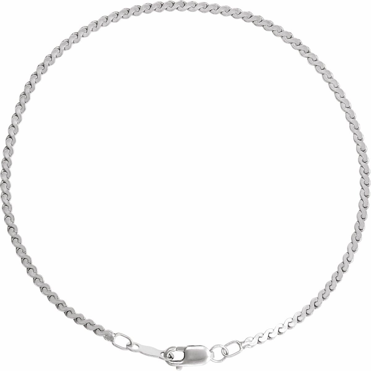 1.7 mm Serpentine Chain Bracelet (1.7 Mm / 7 In) - gallery - Series CH902