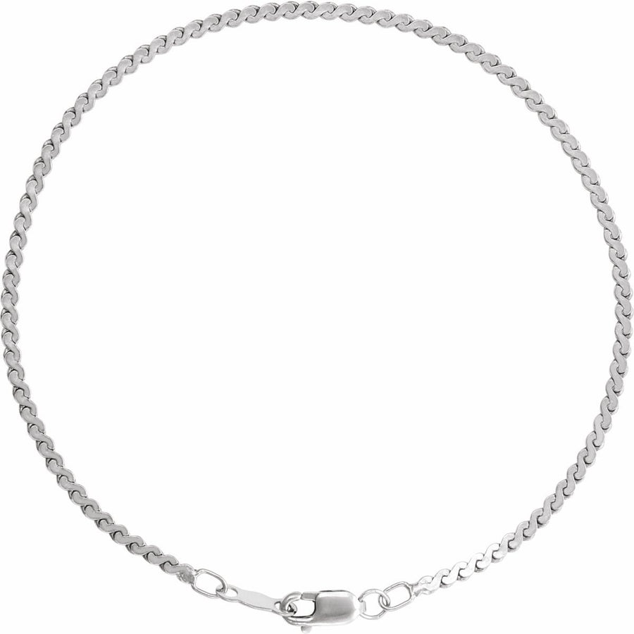 1.7 mm Serpentine Chain Bracelet (1.7 Mm / 7 In) - gallery - Series CH902