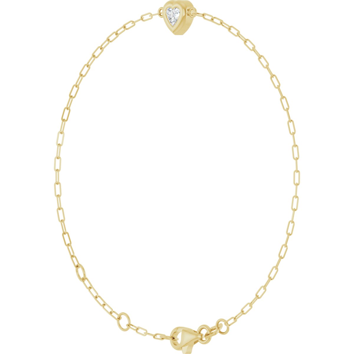 Heart & Paperclip-Style Link Bracelet - gallery - Series BRC1003