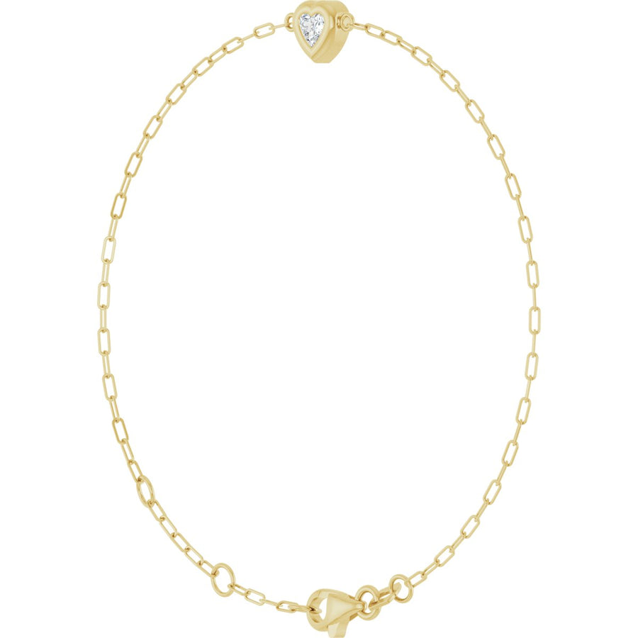 Heart & Paperclip-Style Link Bracelet - gallery - Series BRC1003