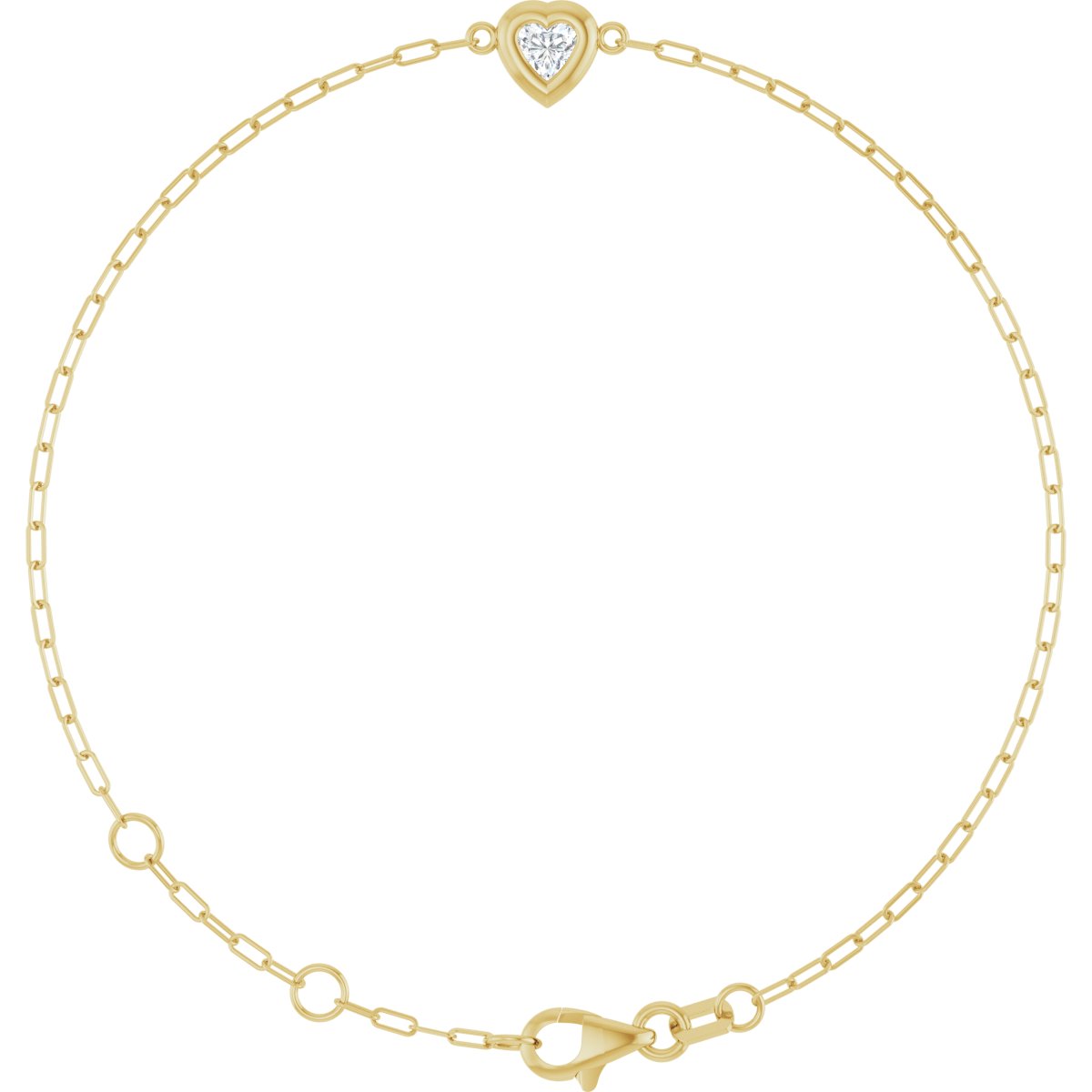Heart & Paperclip-Style Link Bracelet - Series BRC1003
