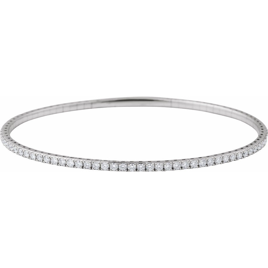 Half Accented Flexible Bangle Bracelet - Series BRC1001