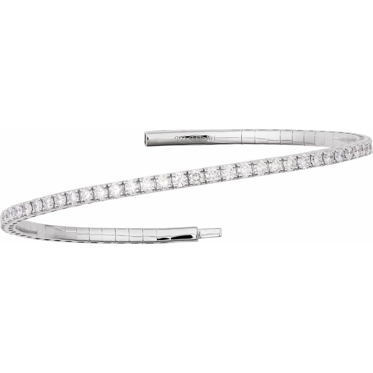 Half Accented Flexible Bangle Bracelet - gallery - Series BRC1001