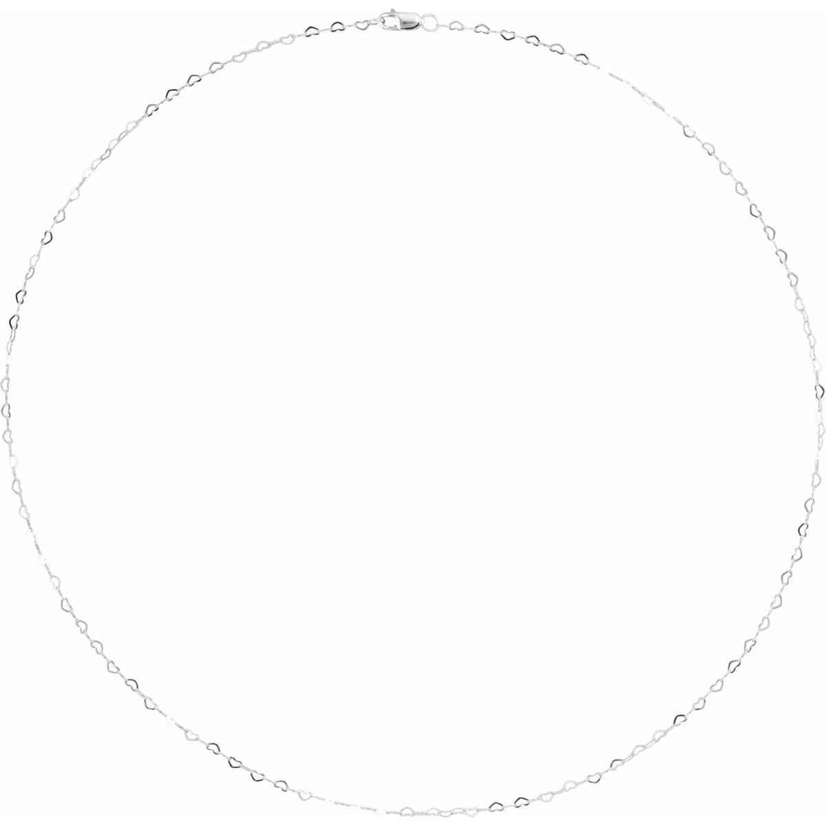 1.9 mm Heart Chain Bracelet (1.9 Mm / 7 In) - gallery - Series CH1255