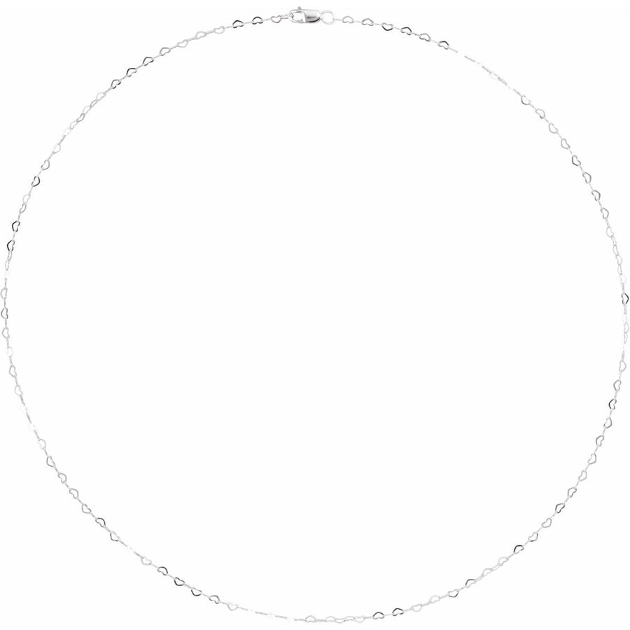 1.9 mm Heart Chain Bracelet (1.9 Mm / 7 In) - gallery - Series CH1255