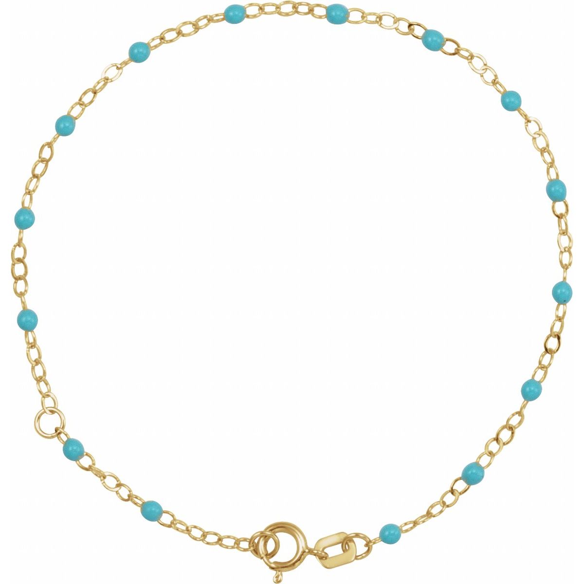 2 mm Enamel Bead Adjustable Chain Bracelet (2 Mm / 6-7 In) - gallery - Series CH1257