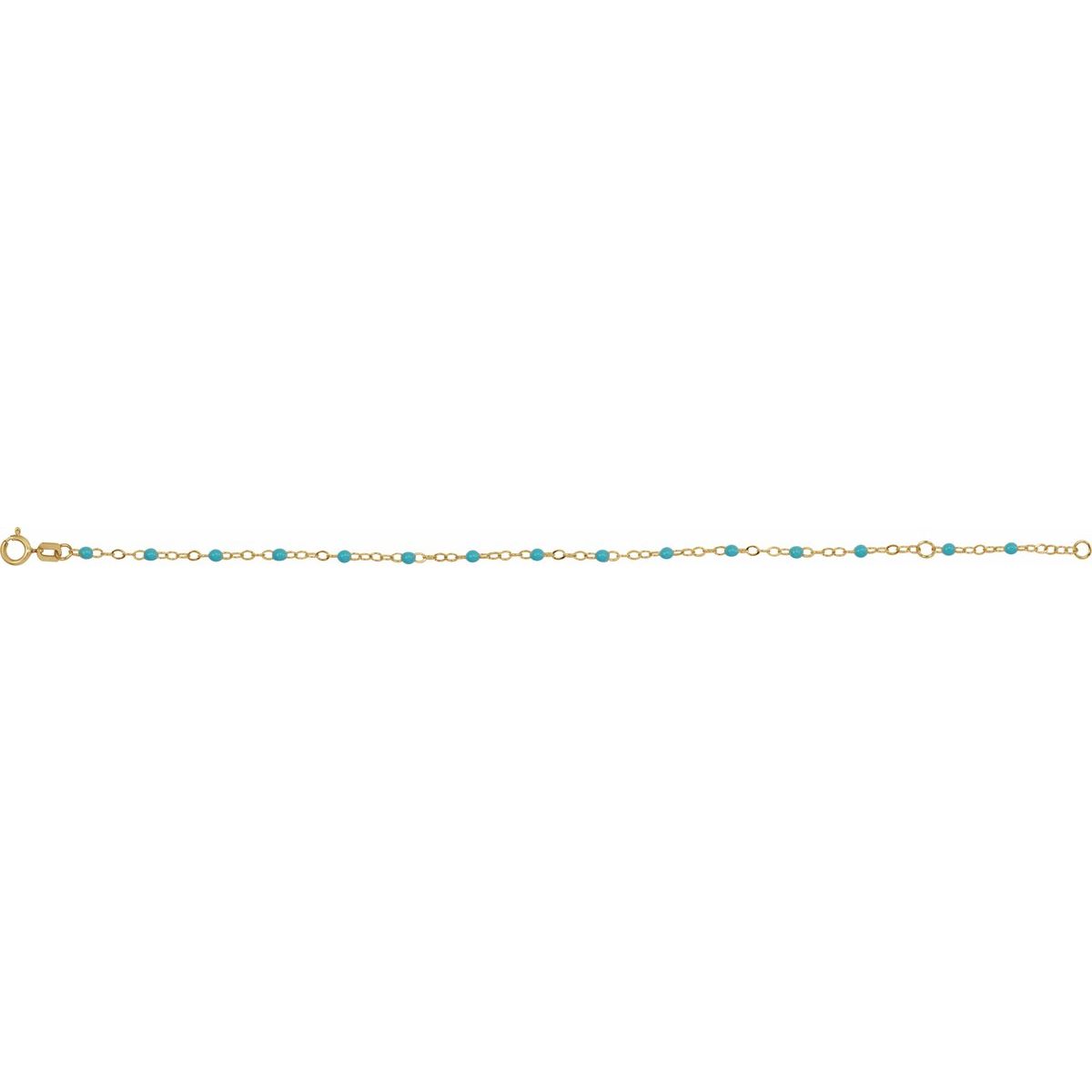2 mm Enamel Bead Adjustable Chain Bracelet (2 Mm / 6-7 In) - gallery - Series CH1257