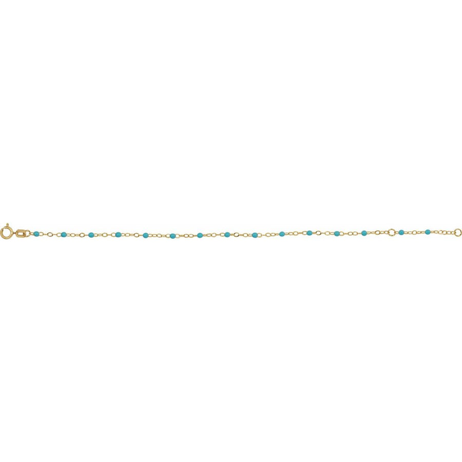 2 mm Enamel Bead Adjustable Chain Bracelet (2 Mm / 6-7 In) - gallery - Series CH1257
