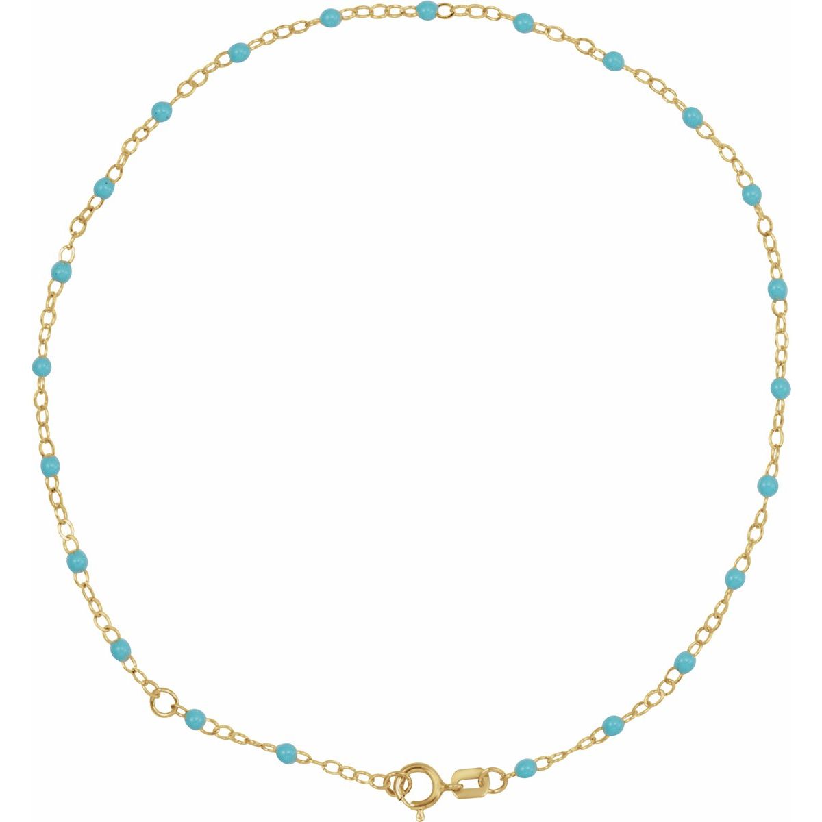 2 mm Enamel Bead Adjustable Chain Bracelet (2 Mm / 9-10 In) - gallery - Series CH1257