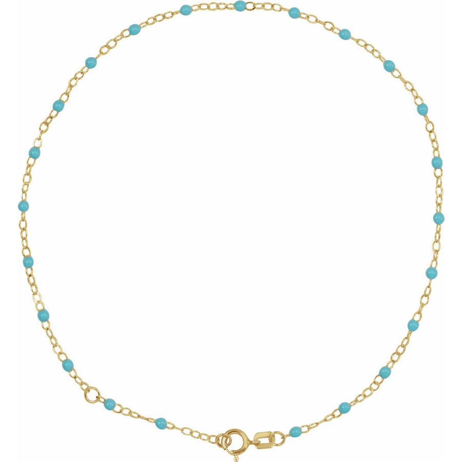 2 mm Enamel Bead Adjustable Chain Bracelet (2 Mm / 9-10 In) - gallery - Series CH1257