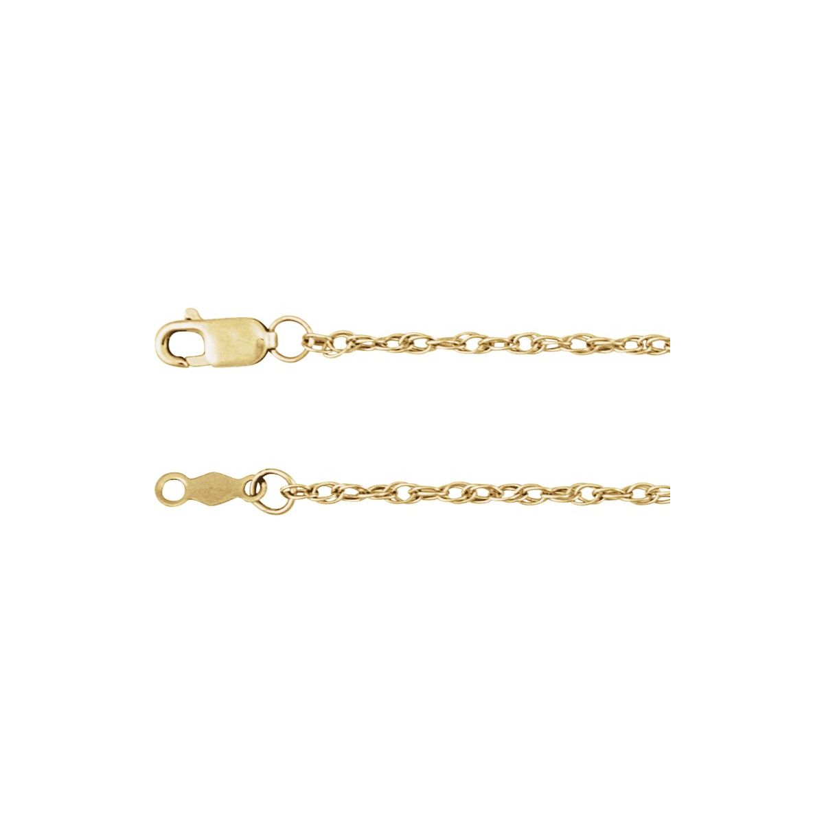 1.25 mm Rope Chain Bracelet (1.5 Mm / 7 In) - 14K Yellow Gold-Filled - Series CH473