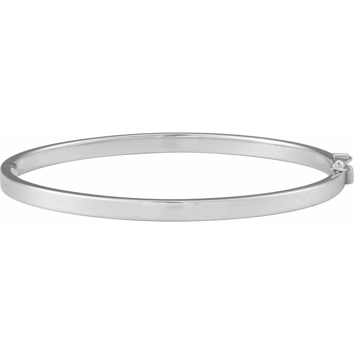 Hinged Bangle Bracelet (4 Mm) - Sterling Silver - Series BRC991