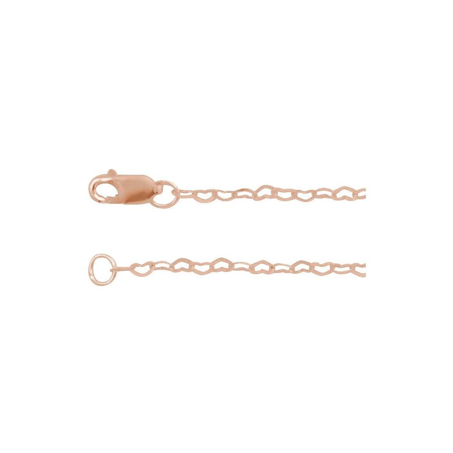 1.9 mm Heart Chain Bracelet (1.9 Mm / 7 In) - 14K Rose Gold - Series CH1255