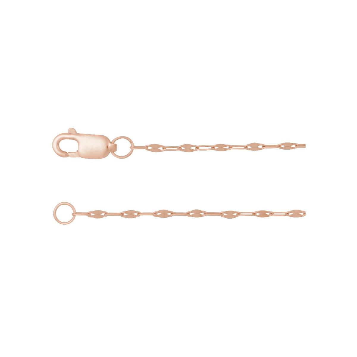 1.5 mm Keyhole Chain Bracelet (1.5 Mm / 7 In) - 14K Rose Gold - Series CH1256