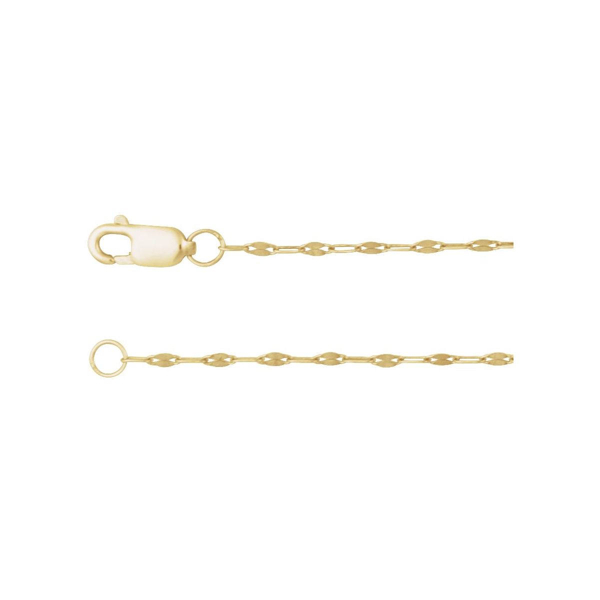 1.5 mm Keyhole Chain Bracelet (1.5 Mm / 7 In) - 14K Yellow Gold - Series CH1256
