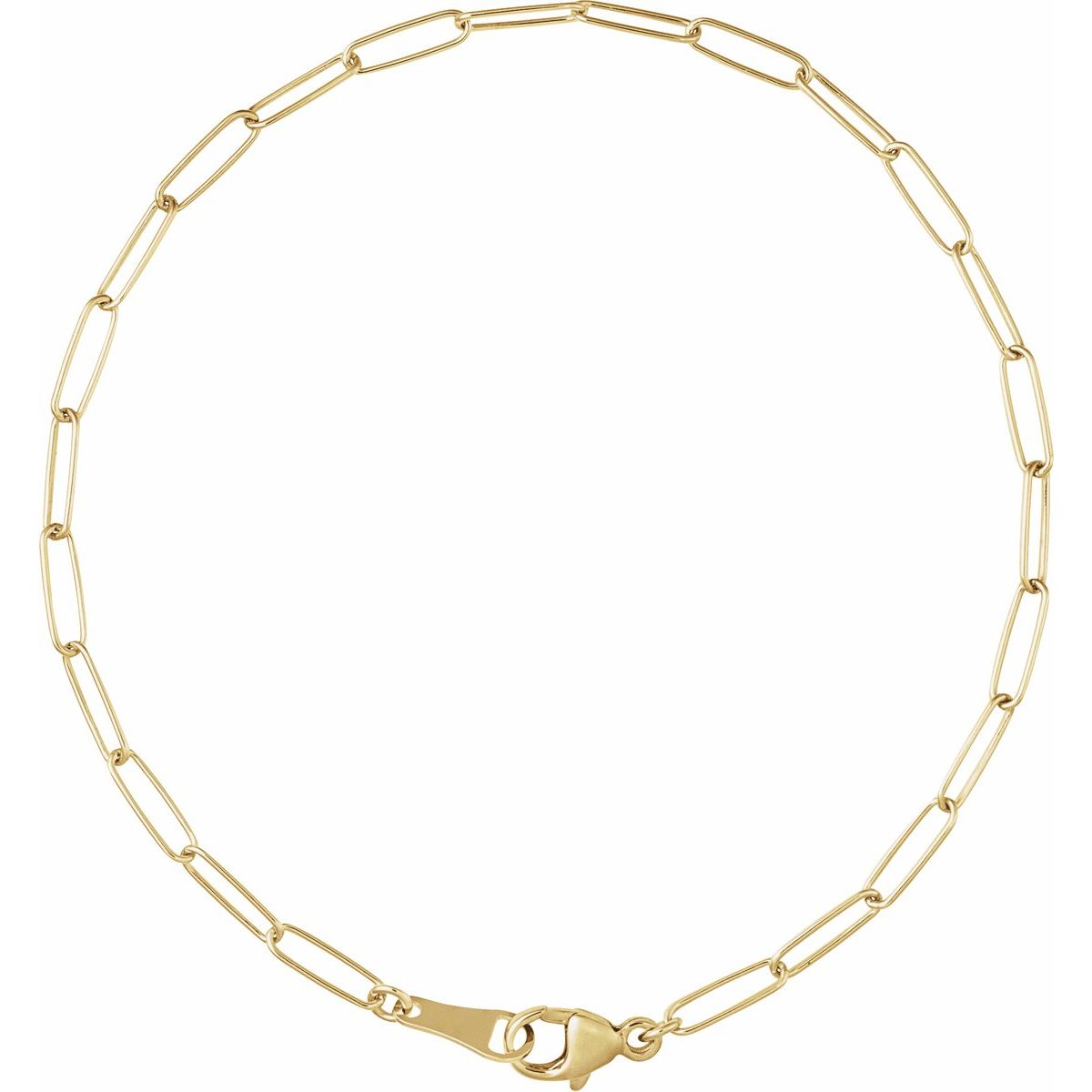 2.4 mm Paperclip-Style Chain Bracelet (2.4 Mm / 7 In) - gallery - Series CH1262