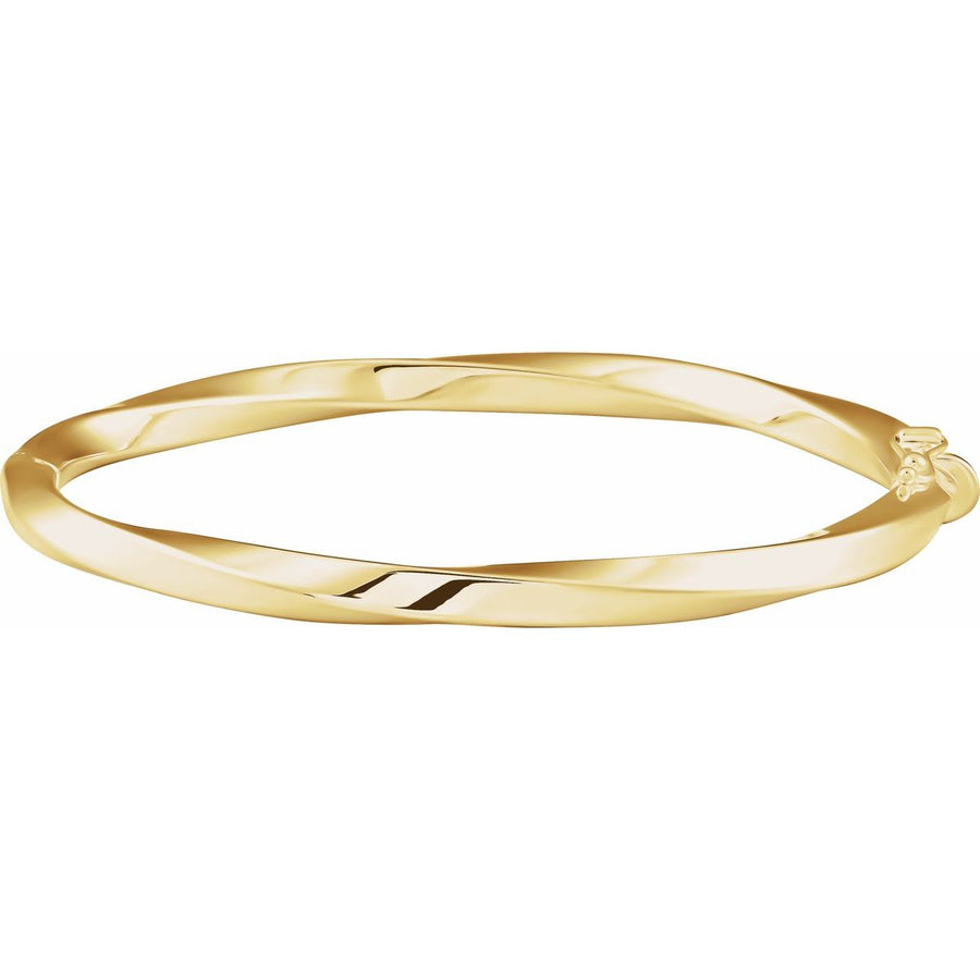 Hinged Twisted Bangle Bracelet (4 Mm) - Series BRC989