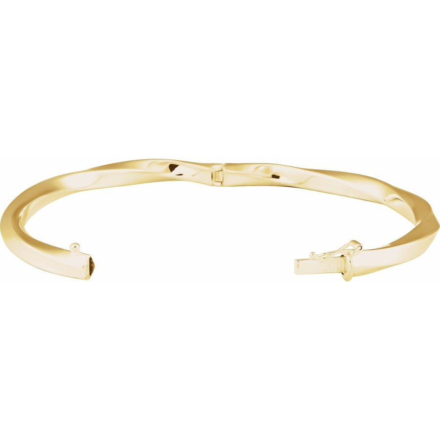Hinged Twisted Bangle Bracelet (4 Mm) - gallery - Series BRC989