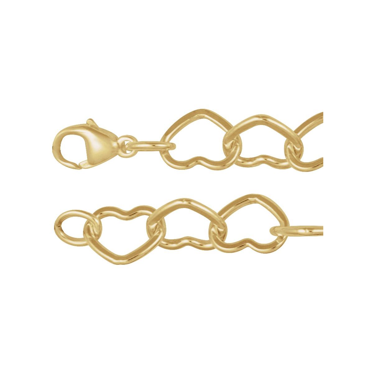9 mm Heart Chain Bracelet (9 Mm / 7 In) - 14K Yellow Gold-Filled - Series CH1259