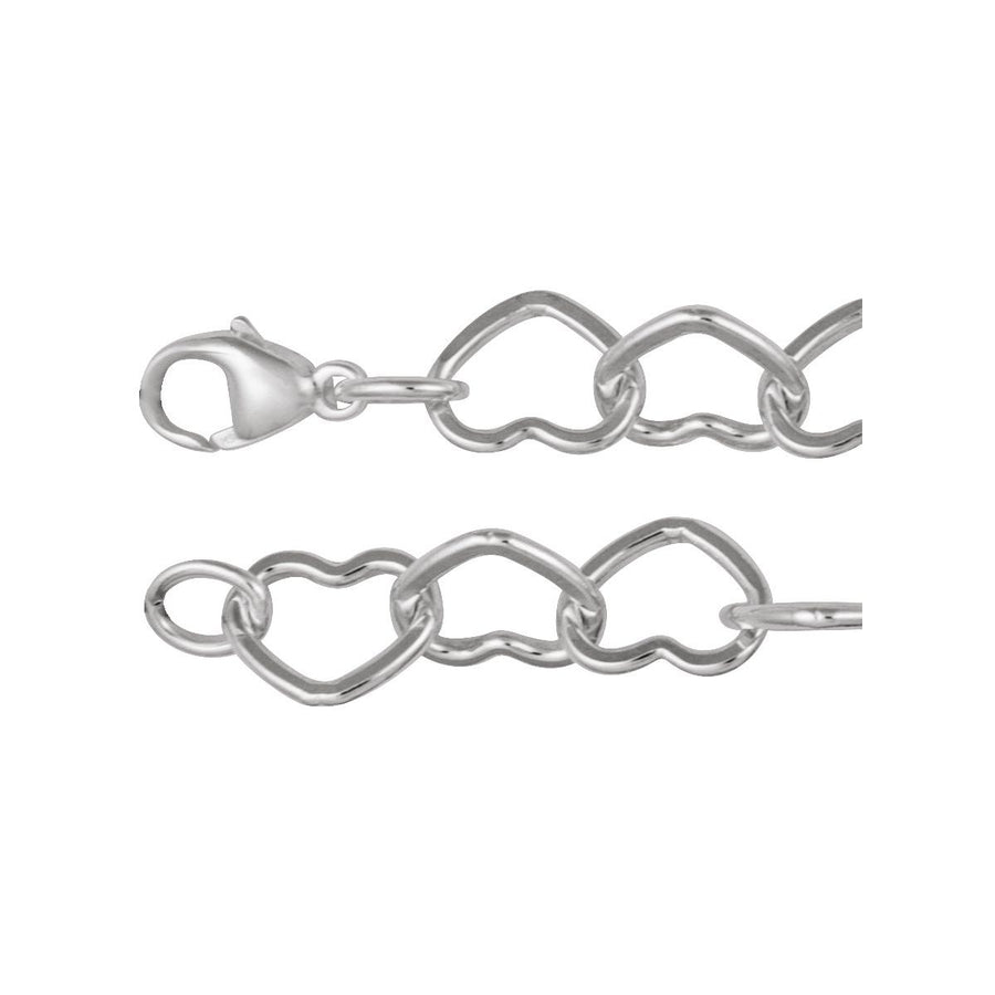 9 mm Heart Chain Bracelet (9 Mm / 7 In) - Sterling Silver - Series CH1259
