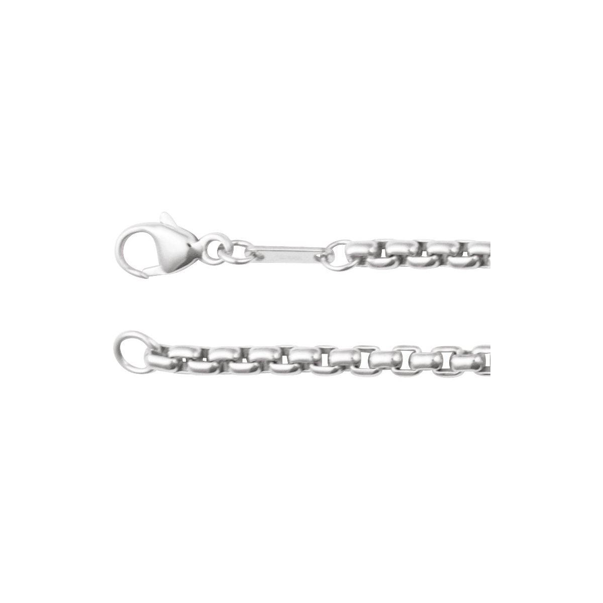 Rounded Box Chain Bracelet (2.6 Mm / 7 In) - Sterling Silver - Series CH1090