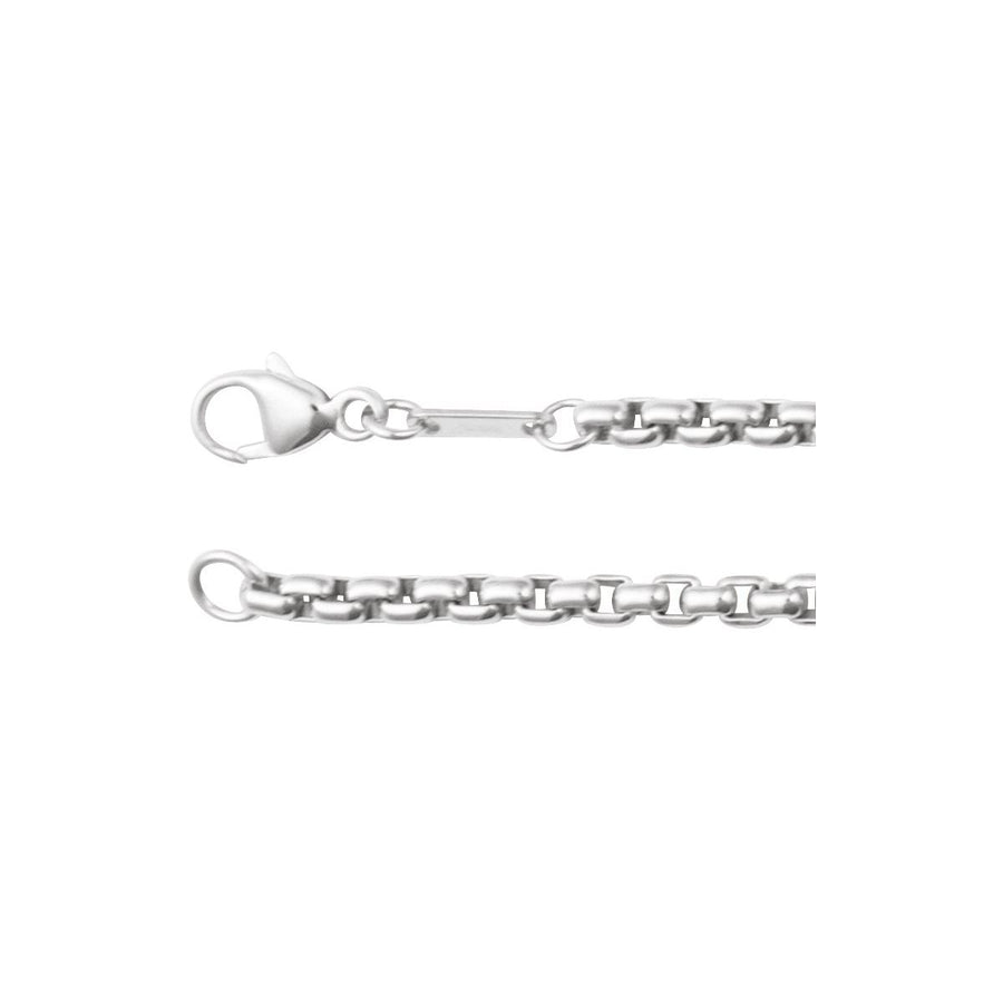 Rounded Box Chain Bracelet (2.6 Mm / 7 In) - Sterling Silver - Series CH1090