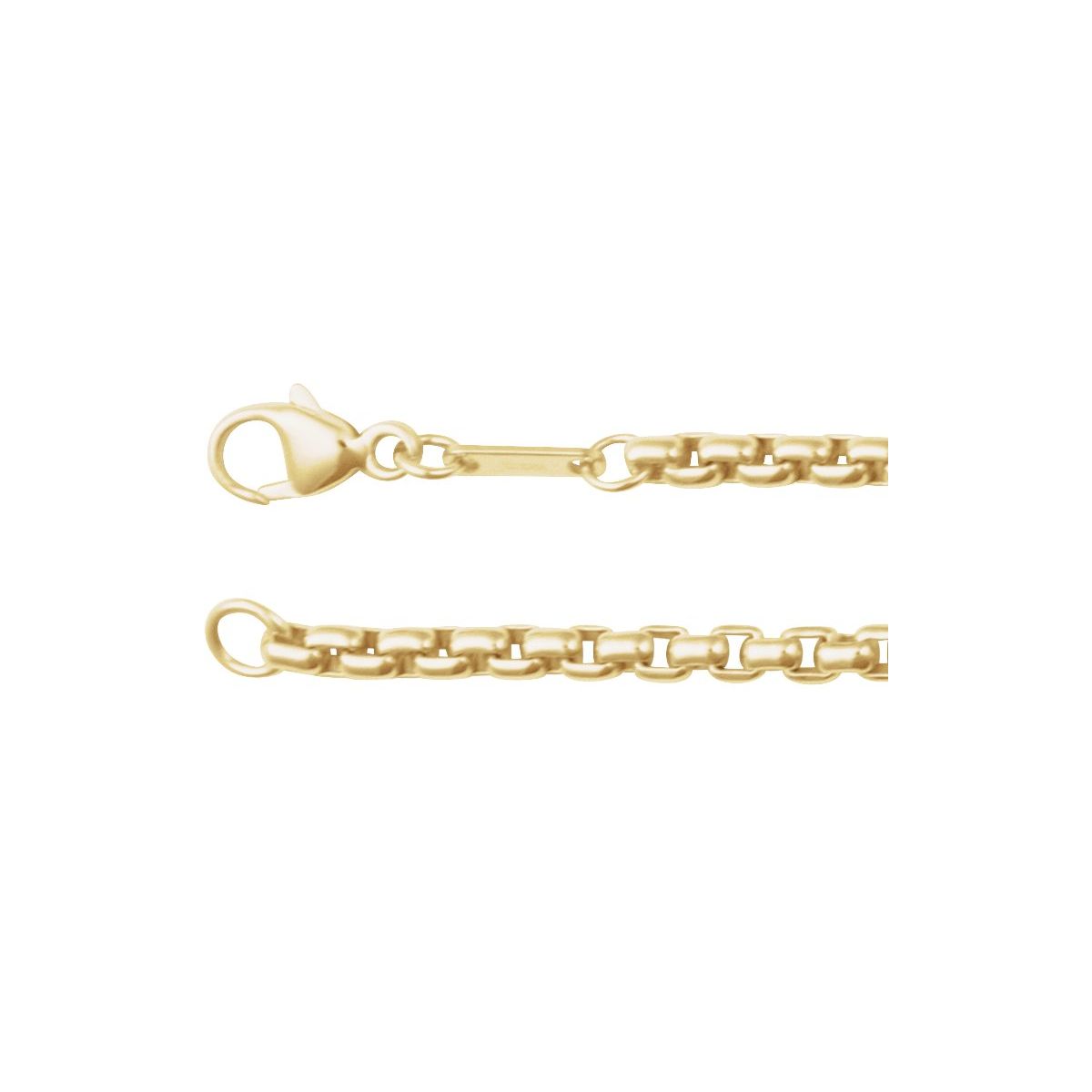 Rounded Box Chain Bracelet (2.6 Mm / 8 In) - 14K Yellow Gold - Series CH1090