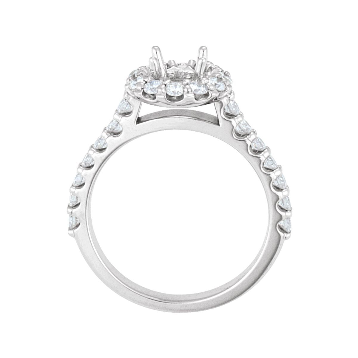 Round Halo-Style Engagement Ring Semi-Mount - gallery - Series 68205