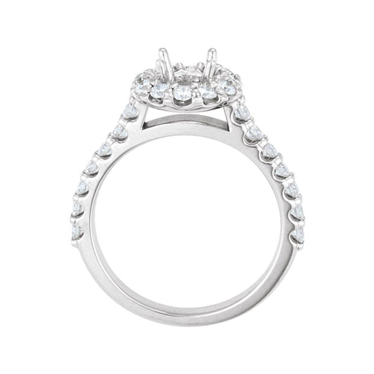 Round Halo-Style Engagement Ring Semi-Mount - gallery - Series 68205