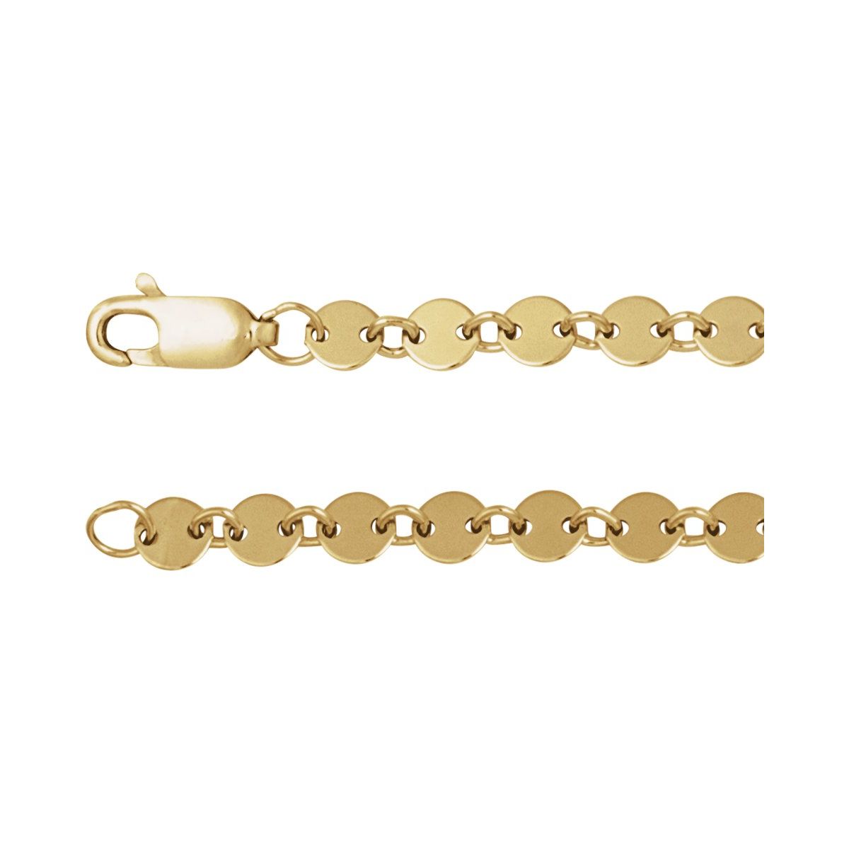 4 mm Mirror Chain Bracelet (4 Mm / 7 In) - 14K Yellow Gold-Filled - Series CH1268